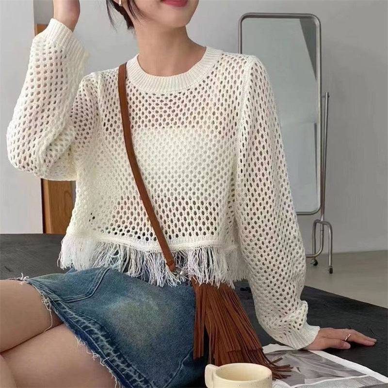 Blusa de malla semitransparente