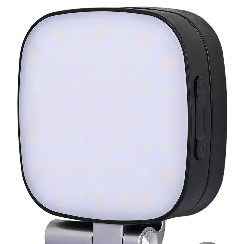 Luz selfie LED con espejo y rotación 360°