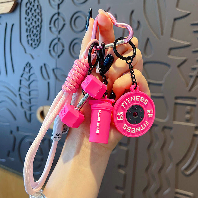 Llavero con accesorios de gimnasio