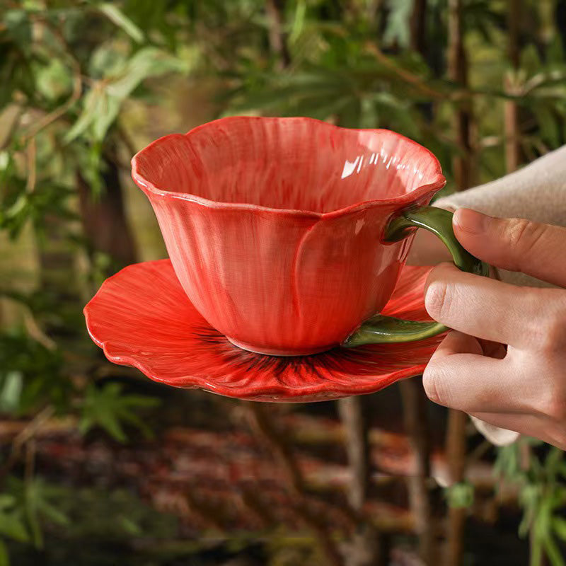 Taza de Cerámica en Forma de Flor
