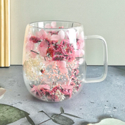 Taza transparente con flores encapsuladas - Dressygt