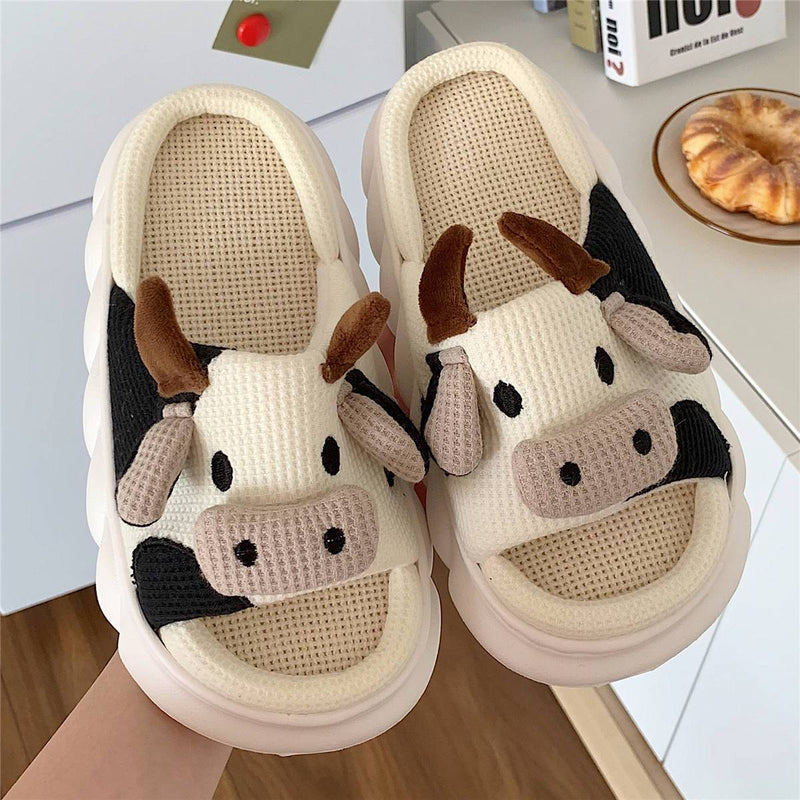 Pantuflas de vaca kawaii