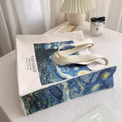 Bolso tote de lona con estampado Van Gogh
