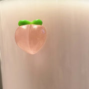 Vaso de vidrio con duraznos 3D y pajilla - Dressygt