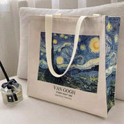 Bolso tote de lona con estampado Van Gogh