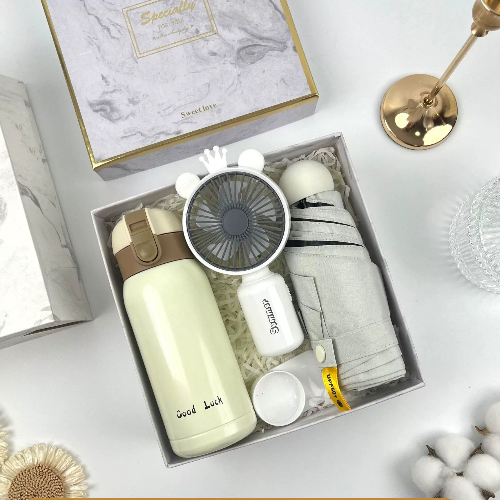 Kit de regalo con termo y ventilador