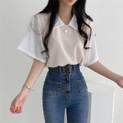 Blusa classy con cuello v - Dressygt