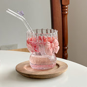 Vaso de vidrio clear con moño