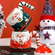 Taza navideña Santa Claus con tapa