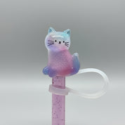 Protector de pajilla de gatito arcoíris