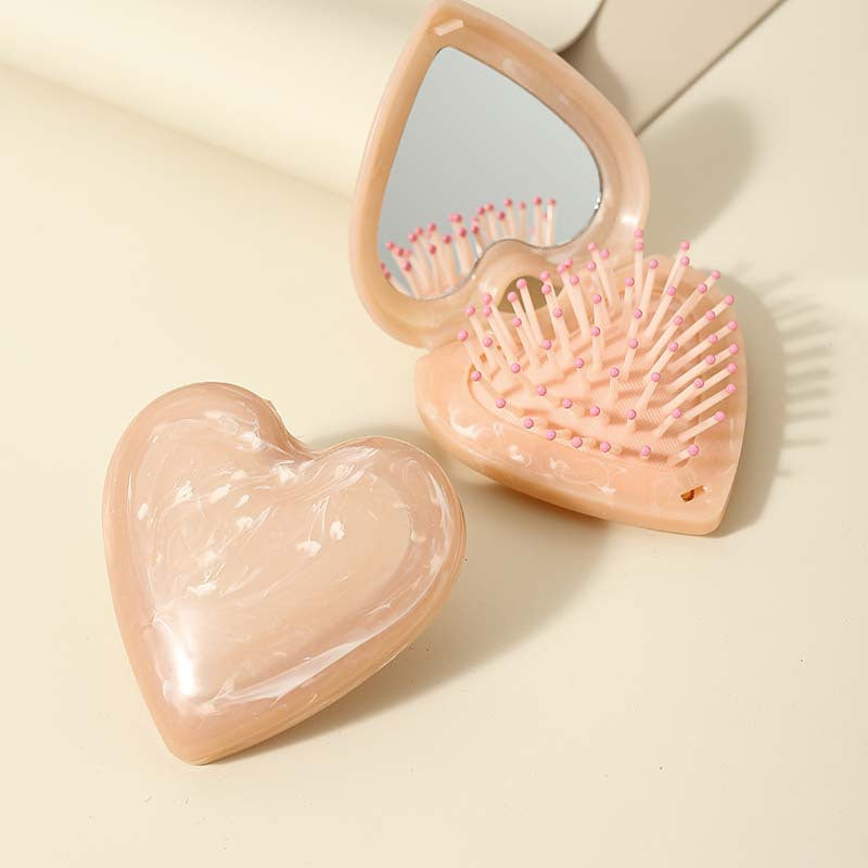 Cepillo mini en forma de corazón con espejo - Dressygt