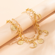 Collar doble de cadenas con dijes de lunas - Dressygt