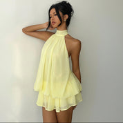 Vestido corto con doble vuelo - Dressygt