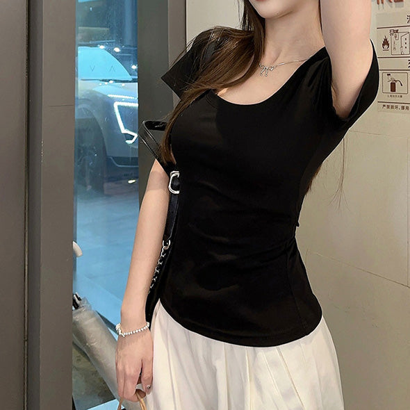 Blusa básica con cuello redondo - Dressygt