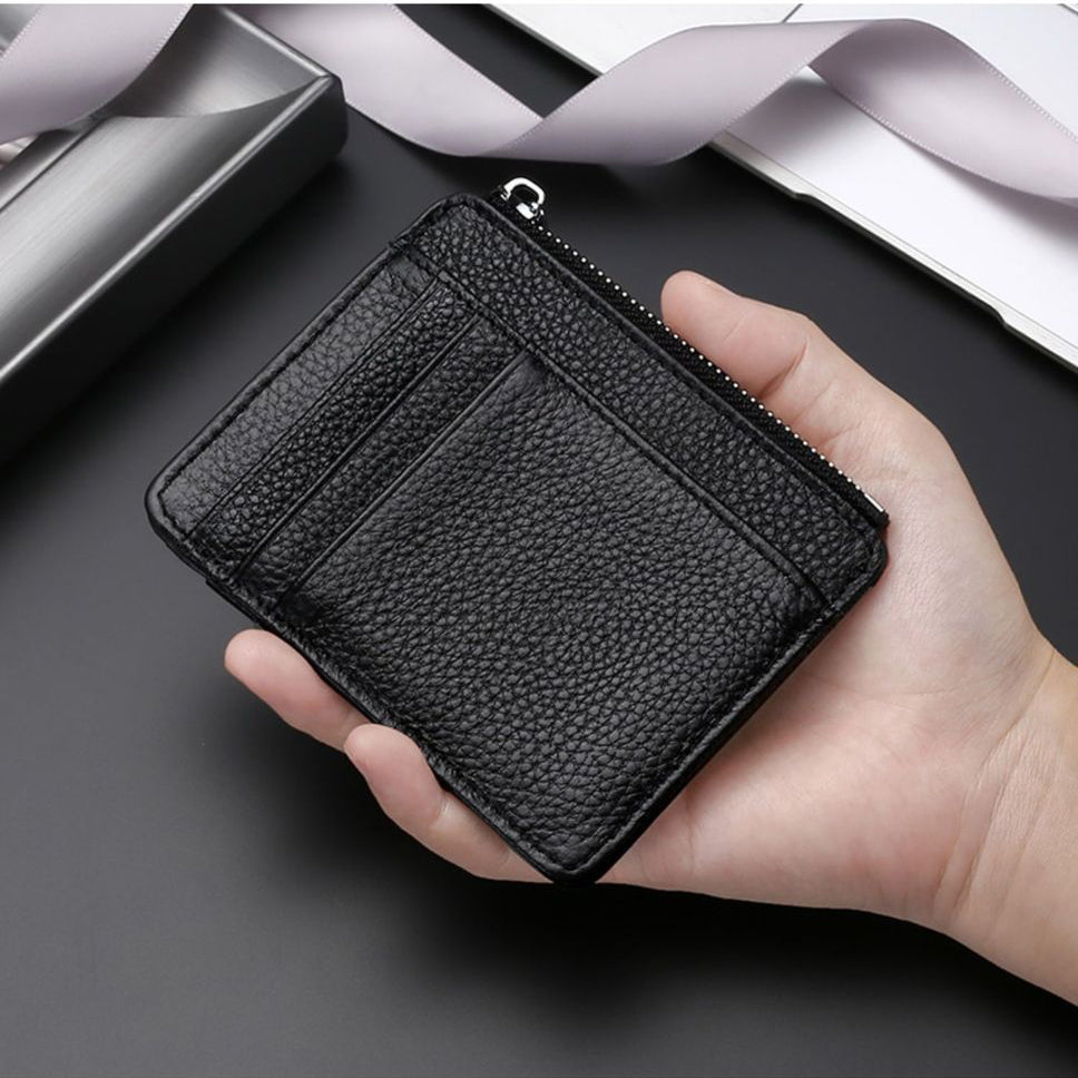Tarjetero con monedero de zipper
