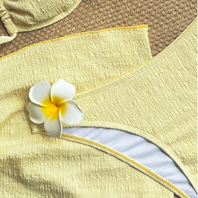 Traje de baño de 3 piezas con flores tropicales - Dressygt
