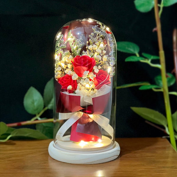 Lampara de cristal de flores