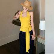 Top halter con escote y lazo - Dressygt