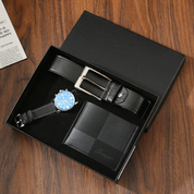 Set de 3 piezas de cinturón, reloj y billetera para hombres - Dressygt