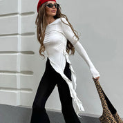 Blusa de manga larga con volantes