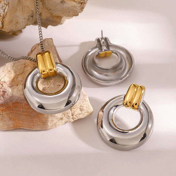 Aretes chunky dorado y plateado