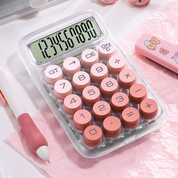 Calculadora transparente con teclas redondas