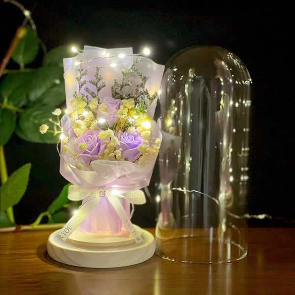Lampara de cristal de flores