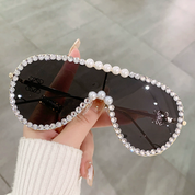Lentes grandes con perlas decorativas - Dressygt