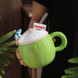 Taza con diseño de coco