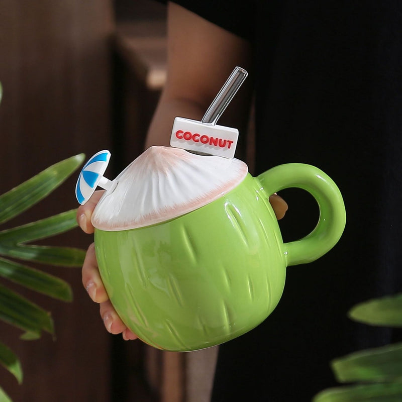 Taza con diseño de coco