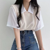 Blusa classy con cuello v - Dressygt