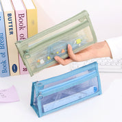 Estuche de malla con doble cierre