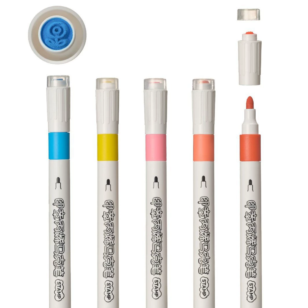 Marcadores 2 en 1 con sello