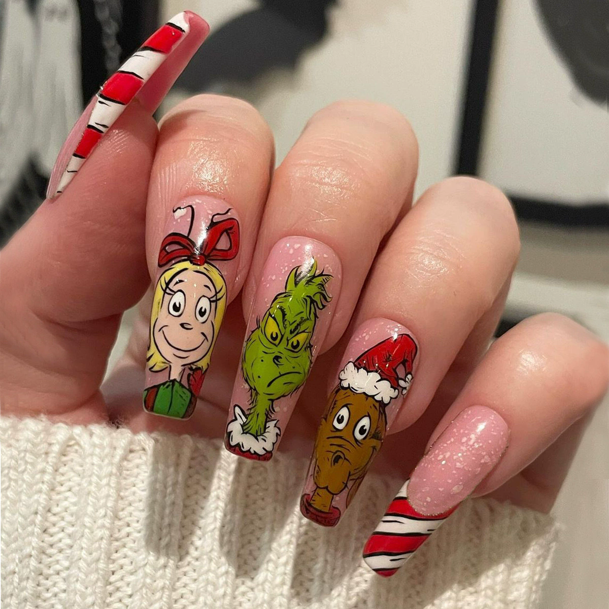 Uñas postizas navideñas Grinch - Dressygt