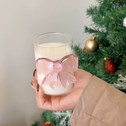 Vaso coquette con moño rosa