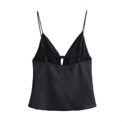 Blusa corta sin mangas escote con lazos - Dressygt