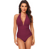 Traje de baño liso de una pieza