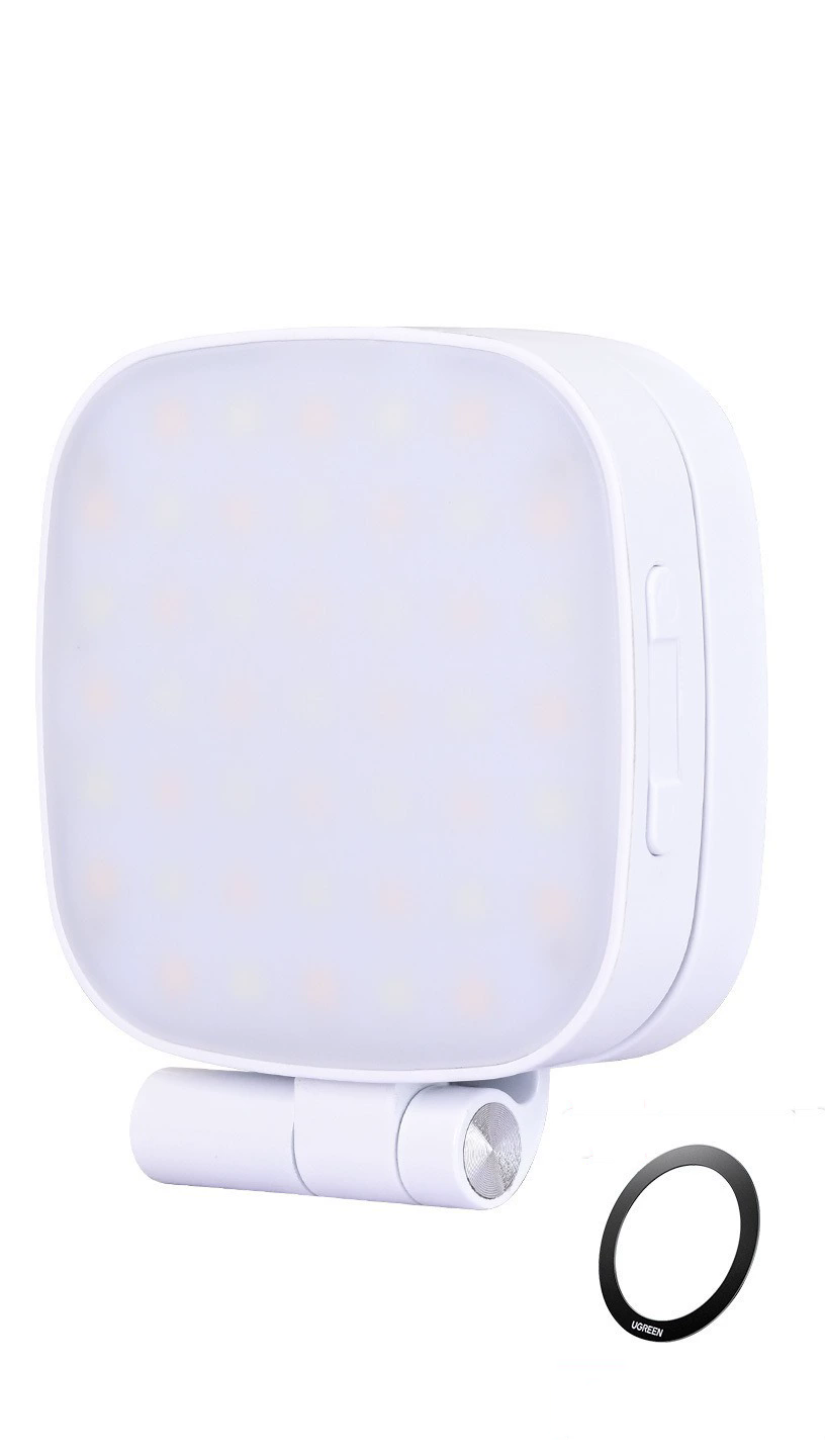 Luz selfie LED con espejo y rotación 360°