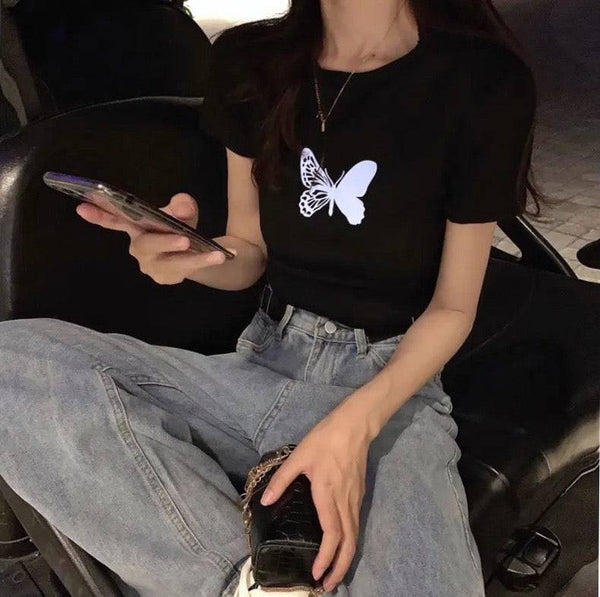 Crop top reflectivo
