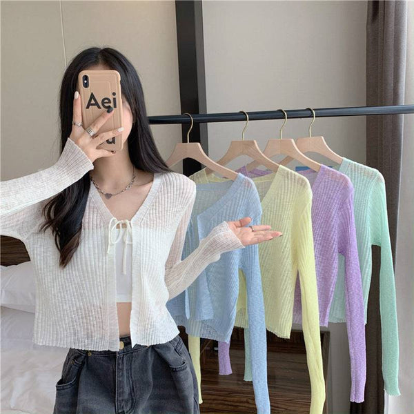 Blusa camisera semi-trasparente