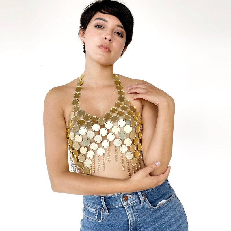 Crop top de lentejuelas