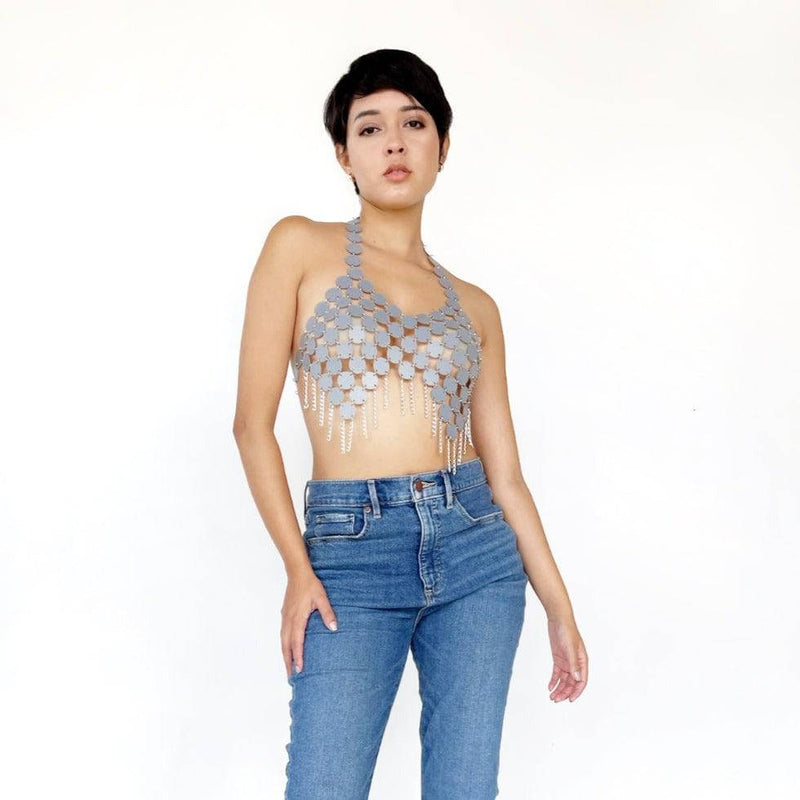 Crop top de lentejuelas