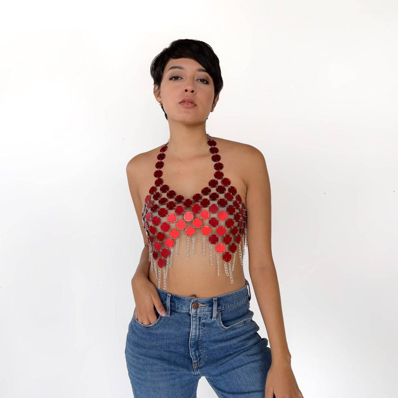 Crop top de lentejuelas