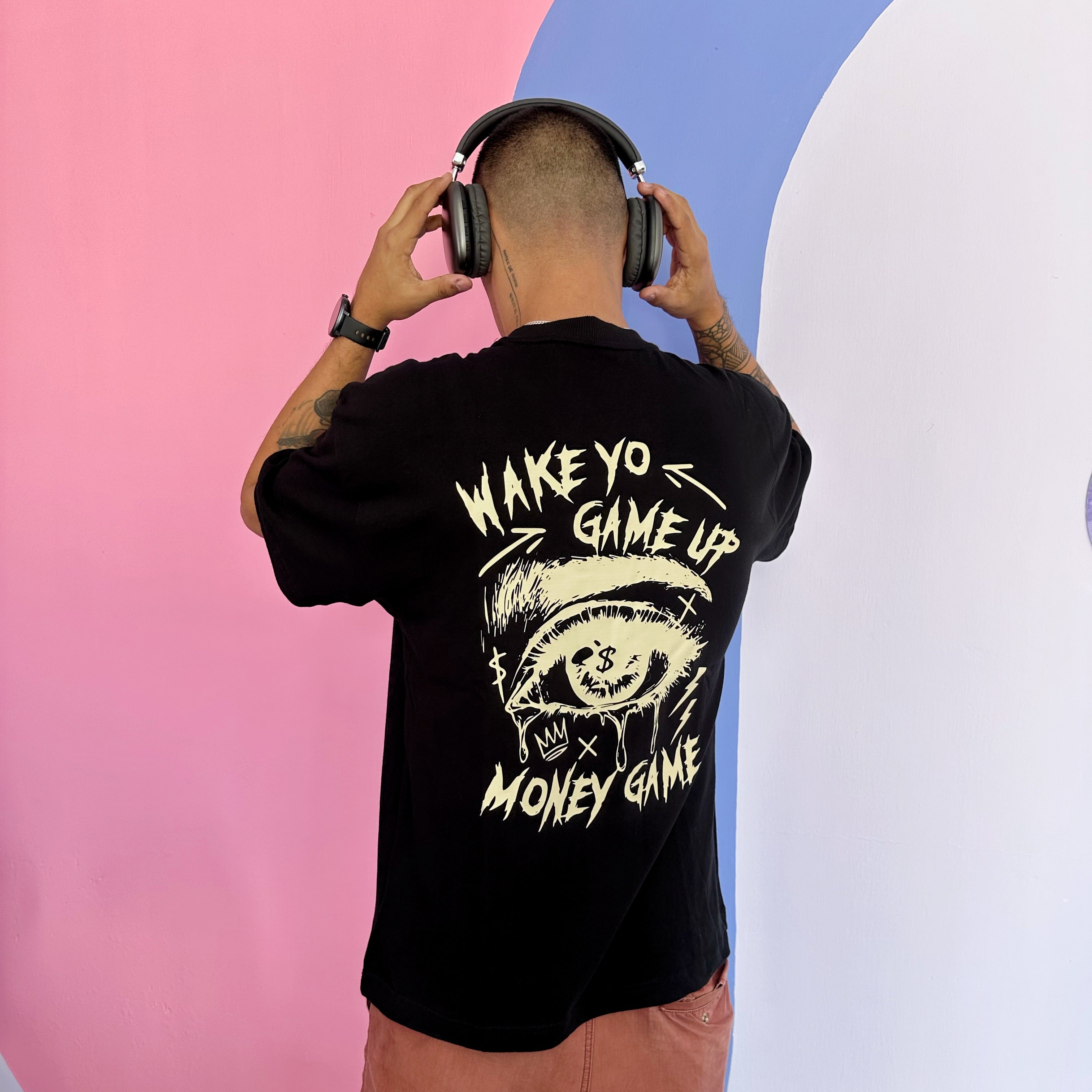 Camisa negra gráfica Oversize