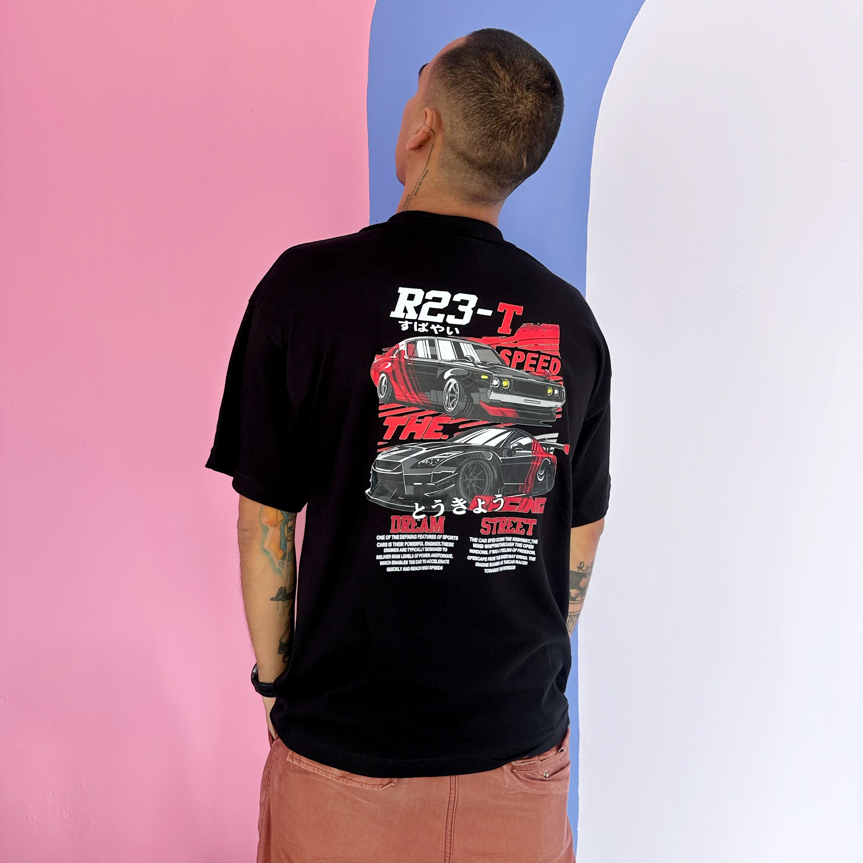 Camisa negra gráfica Oversize