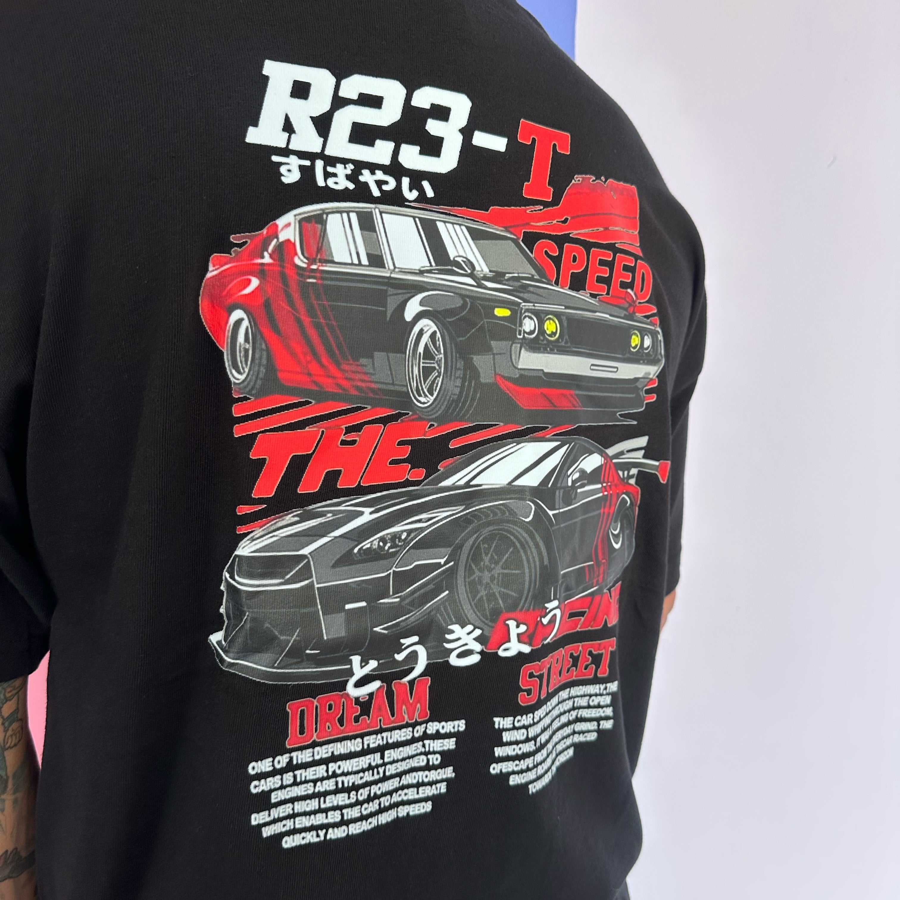 Camisa negra gráfica Oversize