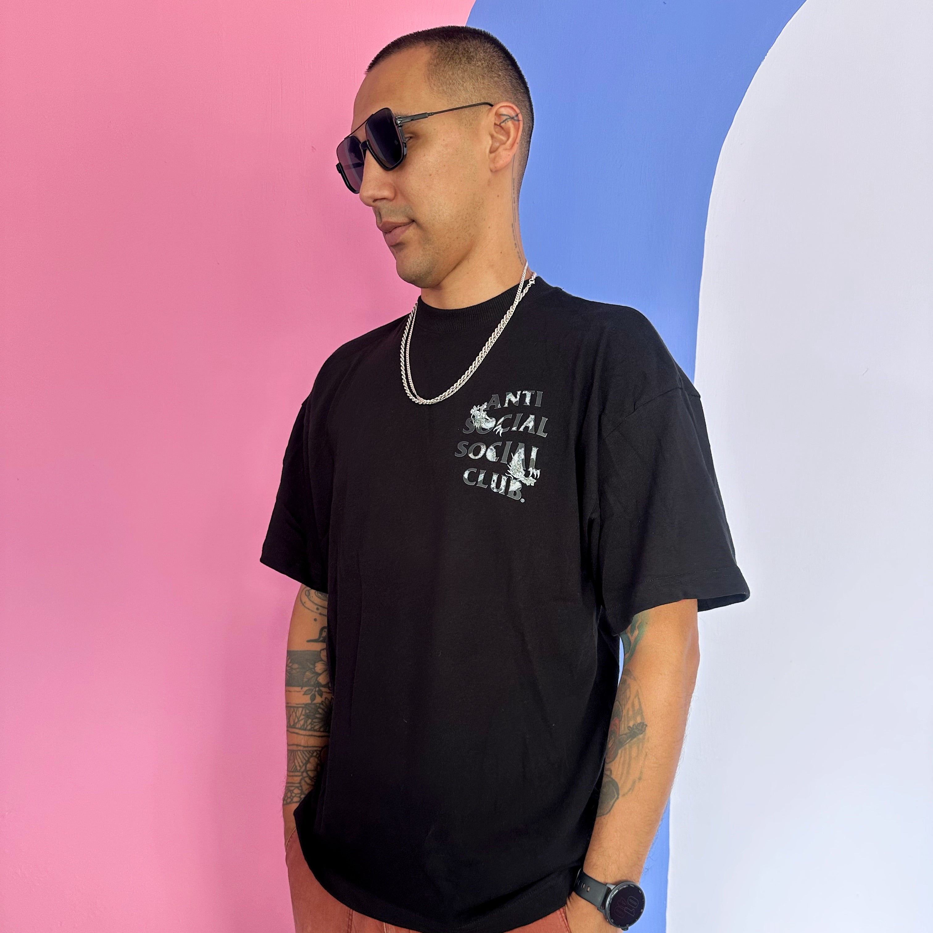 Camisa negra gráfica Oversize