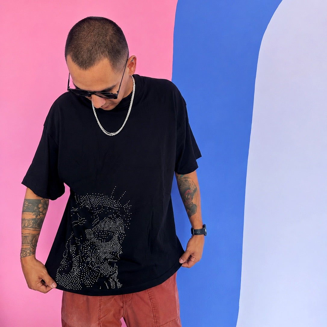 Camisa negra gráfica Oversize
