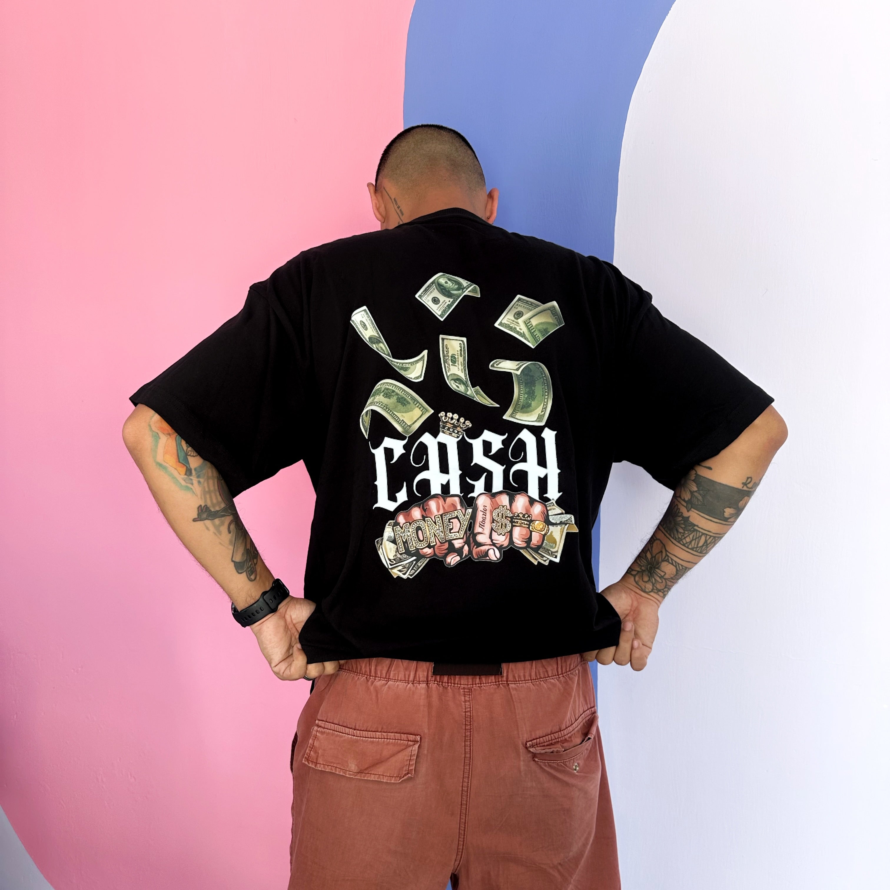 Camisa negra gráfica Oversize
