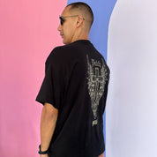 Camisa negra gráfica Oversize